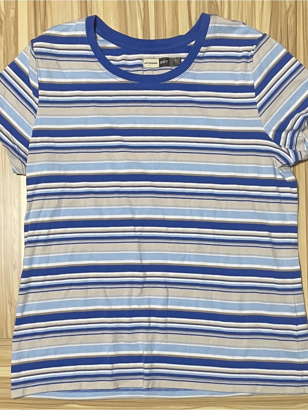 Denver Hayes Blue Striped Crewneck Tee